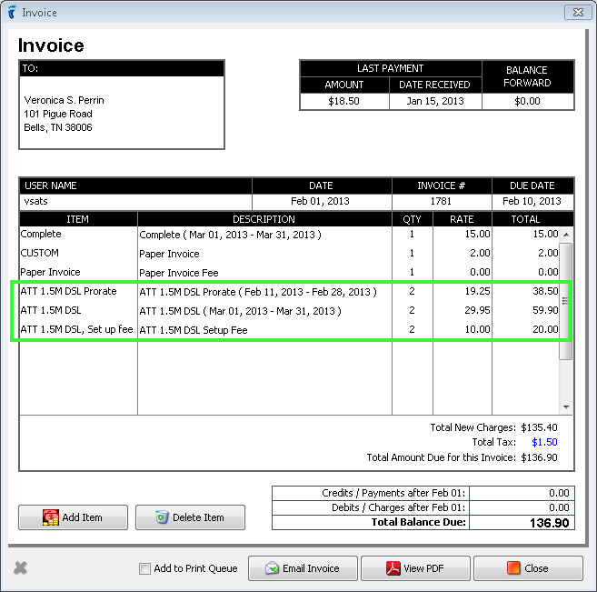 invoice setup